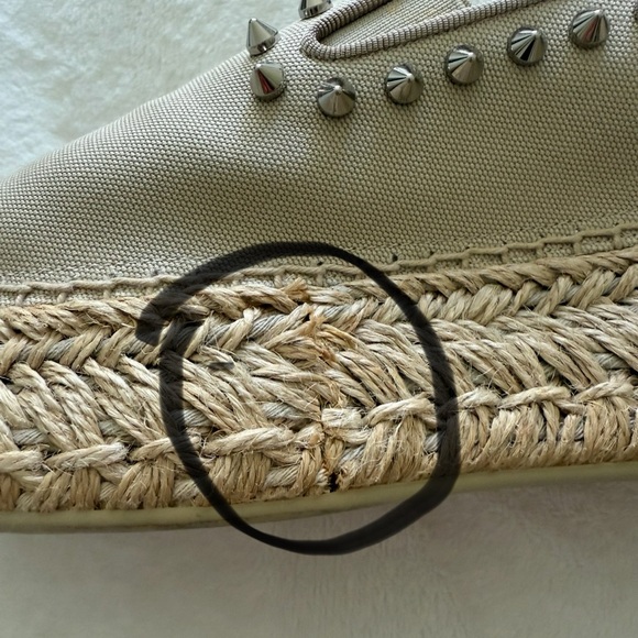 Christian Louboutin Spike Beige Espaboat Espadrilles Flat Shoes size 40 - Picture 8 of 14